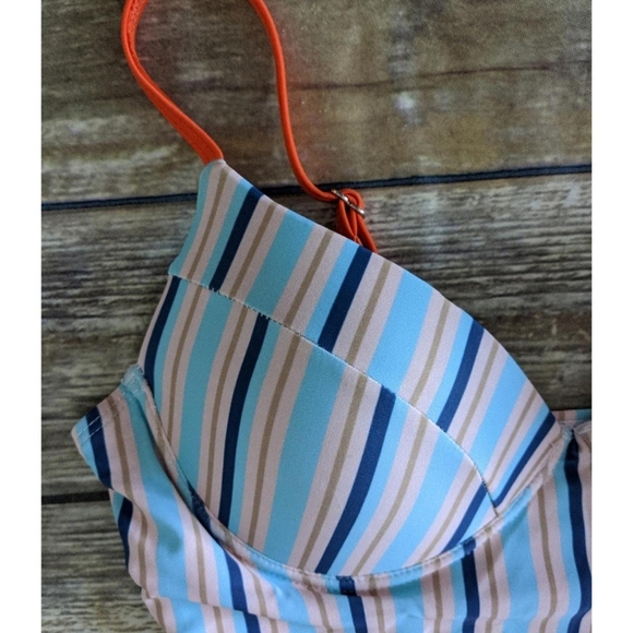 PatPat Women's Orange and Blue Swimsuit-one-piece - Picture 2 of 5